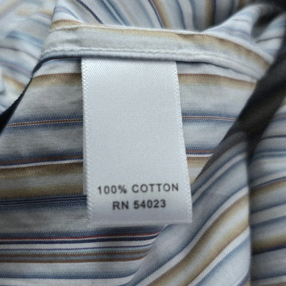 Banana Republic Slim Fit Striped Dress‎ Shirt Mens 16-16.5 L Woven in Italy NWT